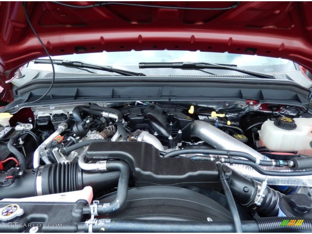 2014 F350 Super Duty Lariat Crew Cab 4x4 - Ruby Red Metallic / Adobe photo #11