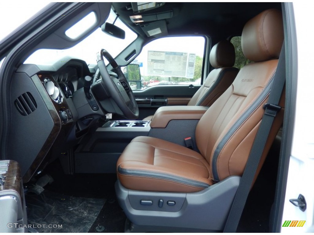 Platinum Pecan Leather Interior 2014 Ford F250 Super Duty Platinum Crew Cab 4x4 Photo #91871786