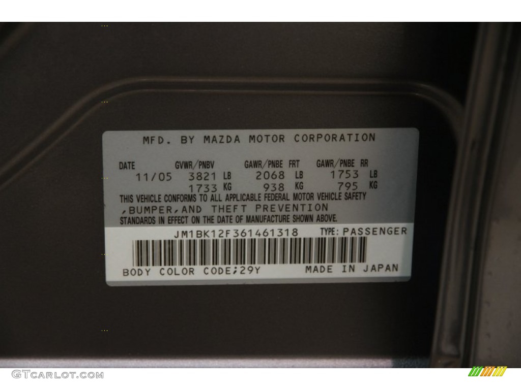 2006 MAZDA3 i Sedan - Titanium Gray Metallic / Black photo #15