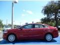 2014 Ruby Red Ford Fusion Hybrid SE  photo #2