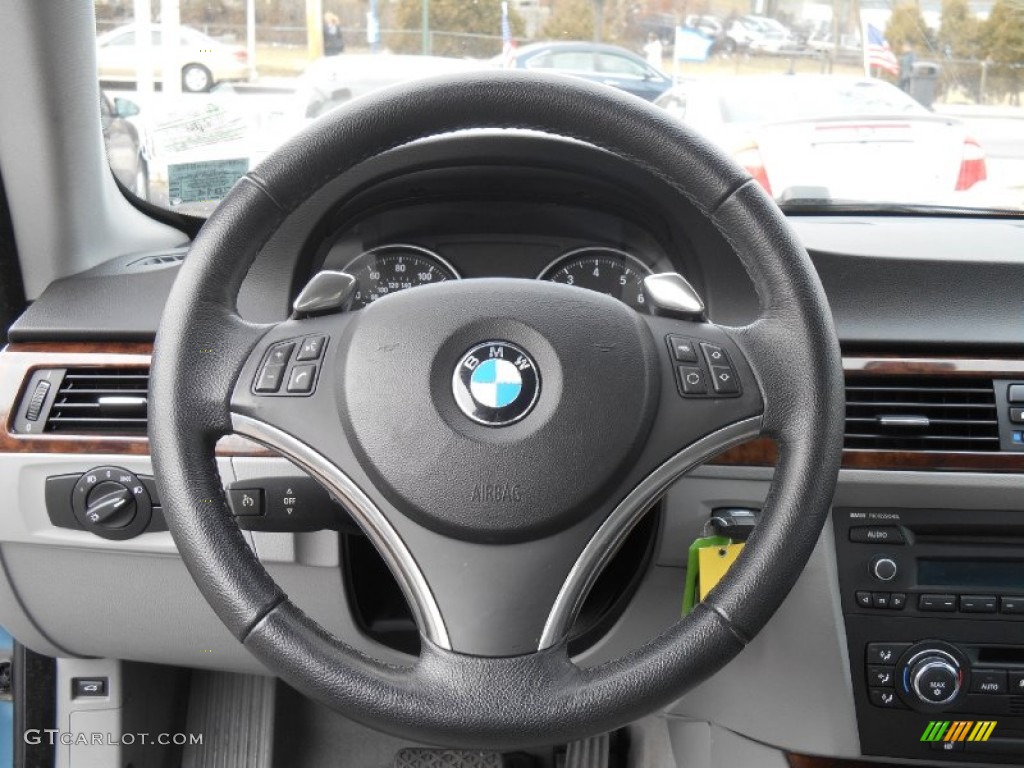 2008 BMW 3 Series 328i Coupe Gray Steering Wheel Photo #91875116