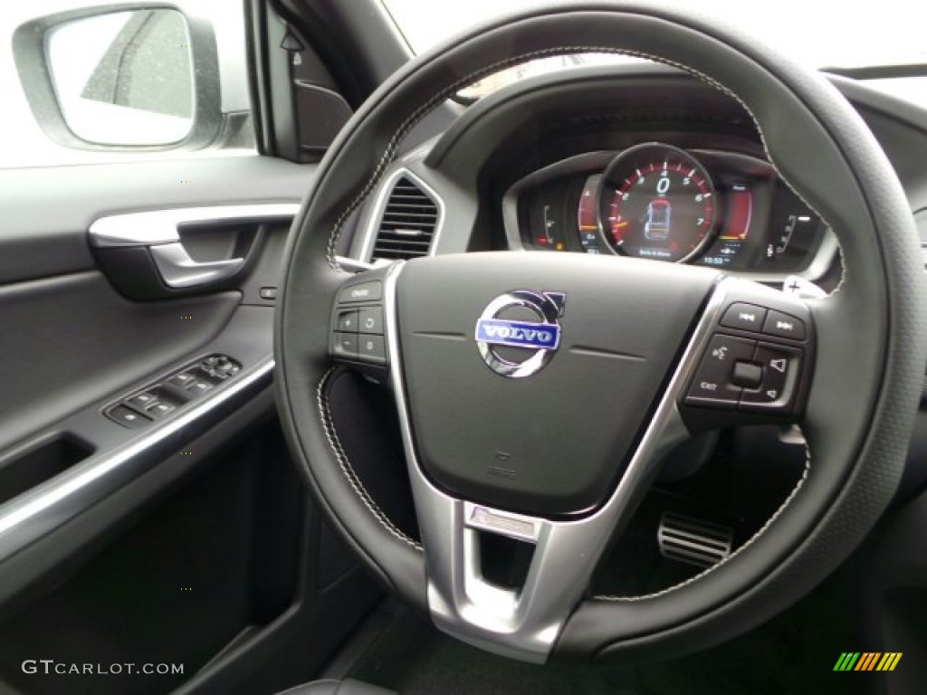 2015 Volvo XC60 T6 AWD R-Design R-Design Off Black Steering Wheel Photo #91876979