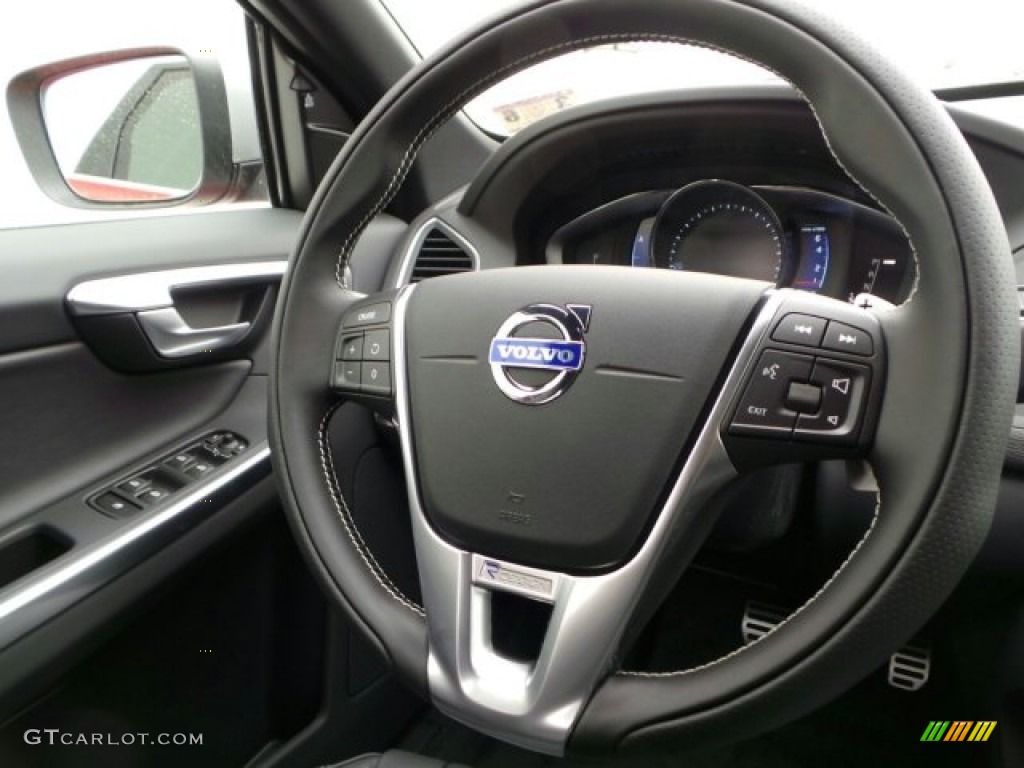 2015 Volvo XC60 T6 AWD R-Design R-Design Off Black Steering Wheel Photo #91877675