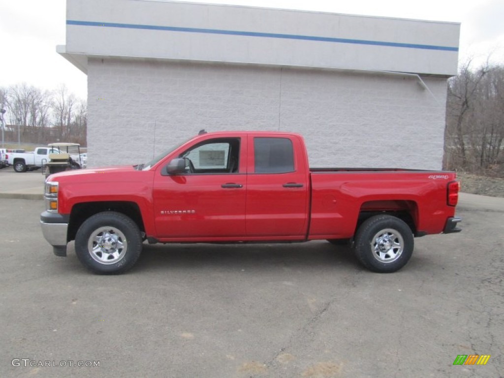 2014 Silverado 1500 WT Double Cab 4x4 - Victory Red / Jet Black/Dark Ash photo #2
