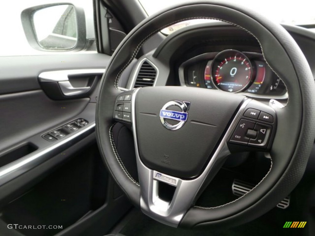 2015 Volvo XC60 T6 AWD R-Design R-Design Off Black Steering Wheel Photo #91878395