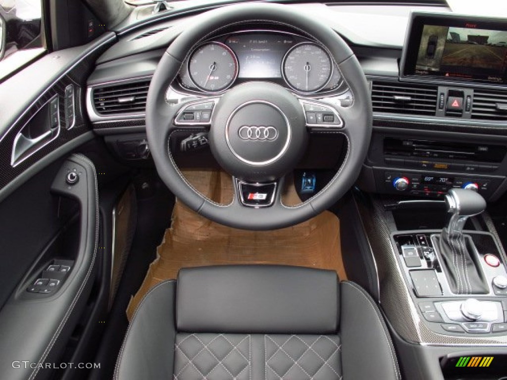 2014 S6 Prestige quattro Sedan - Moonlight Blue Metallic / Black Valcona w/Sport Stitched Diamond photo #12