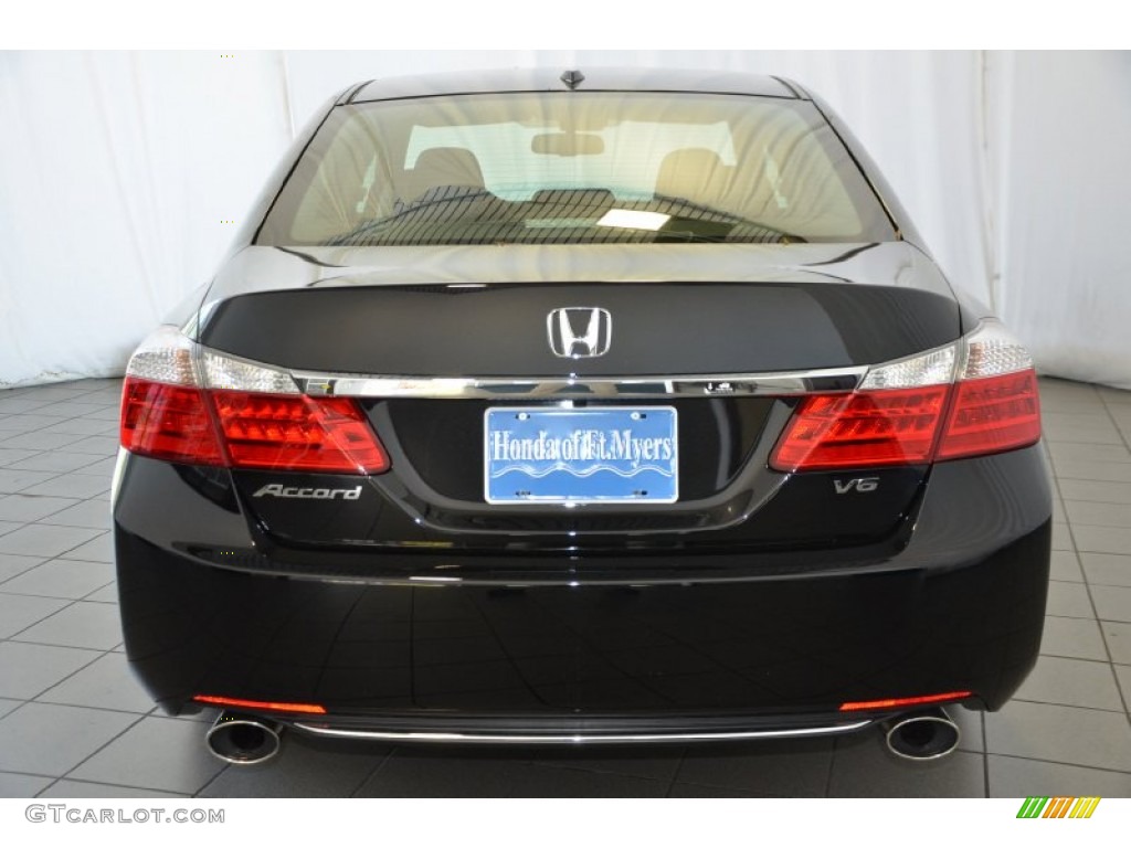 2014 Accord EX-L V6 Sedan - Crystal Black Pearl / Black photo #7