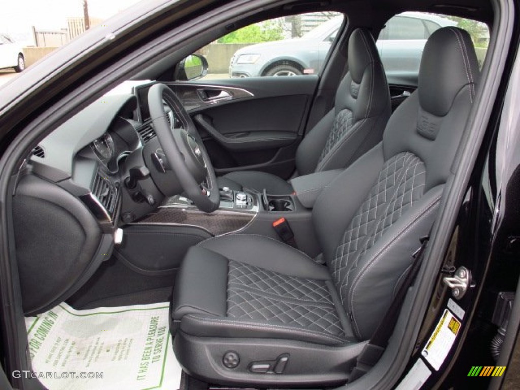 Black Valcona w/Sport Stitched Diamond Interior 2014 Audi S6 Prestige quattro Sedan Photo #91883601