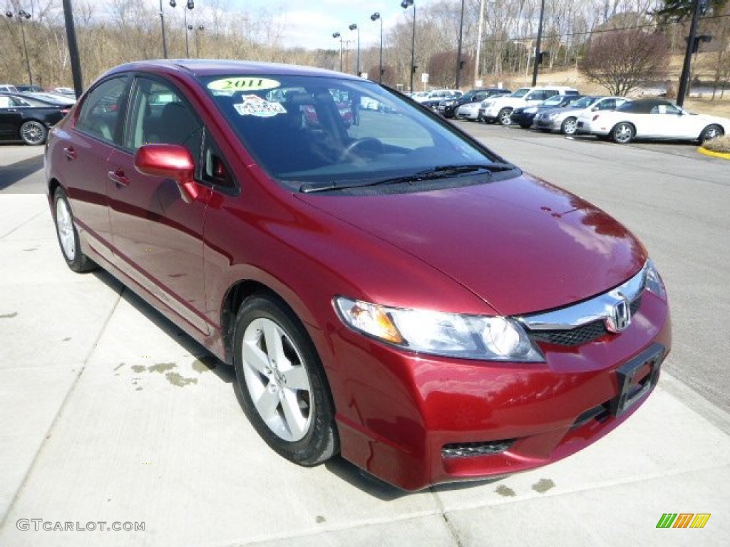 2011 Civic LX-S Sedan - Tango Red Pearl / Black photo #7