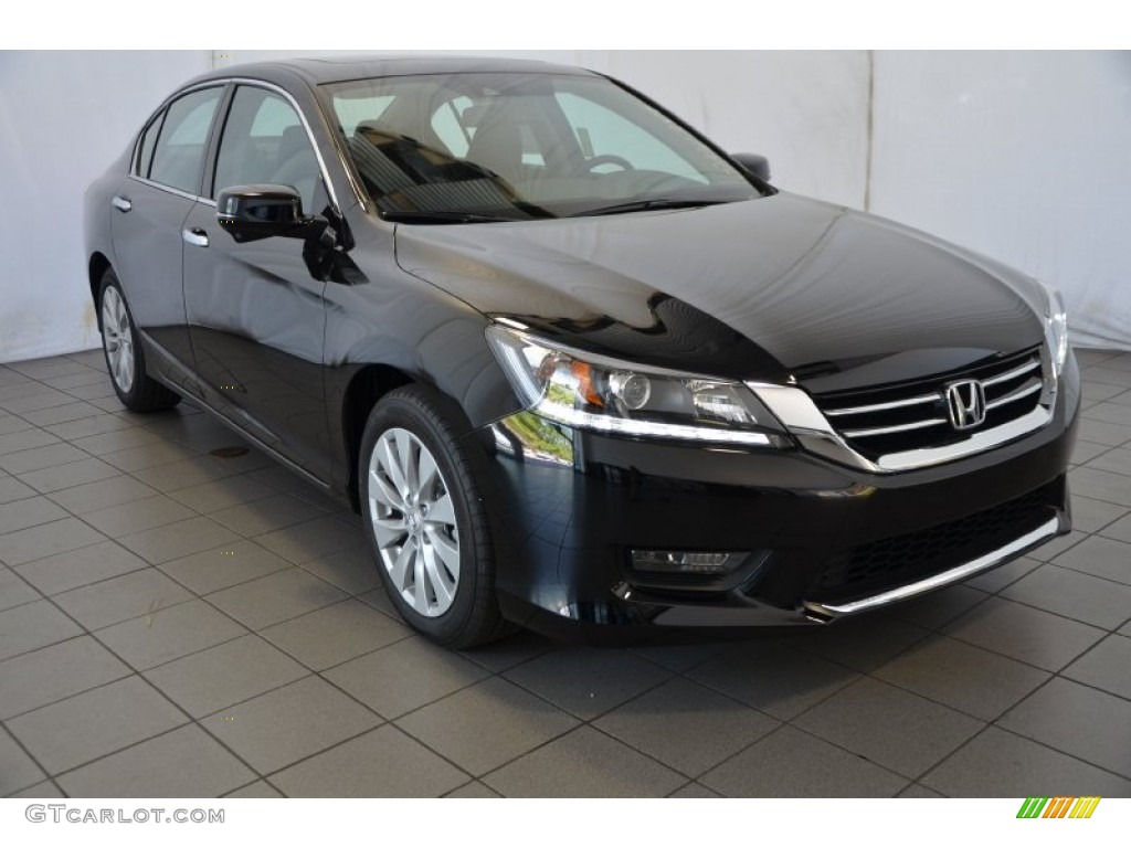 2014 Accord EX-L V6 Sedan - Crystal Black Pearl / Black photo #1