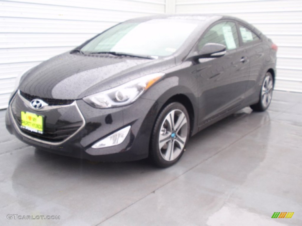 2014 Elantra Coupe  - Black Noir Pearl / Gray photo #7