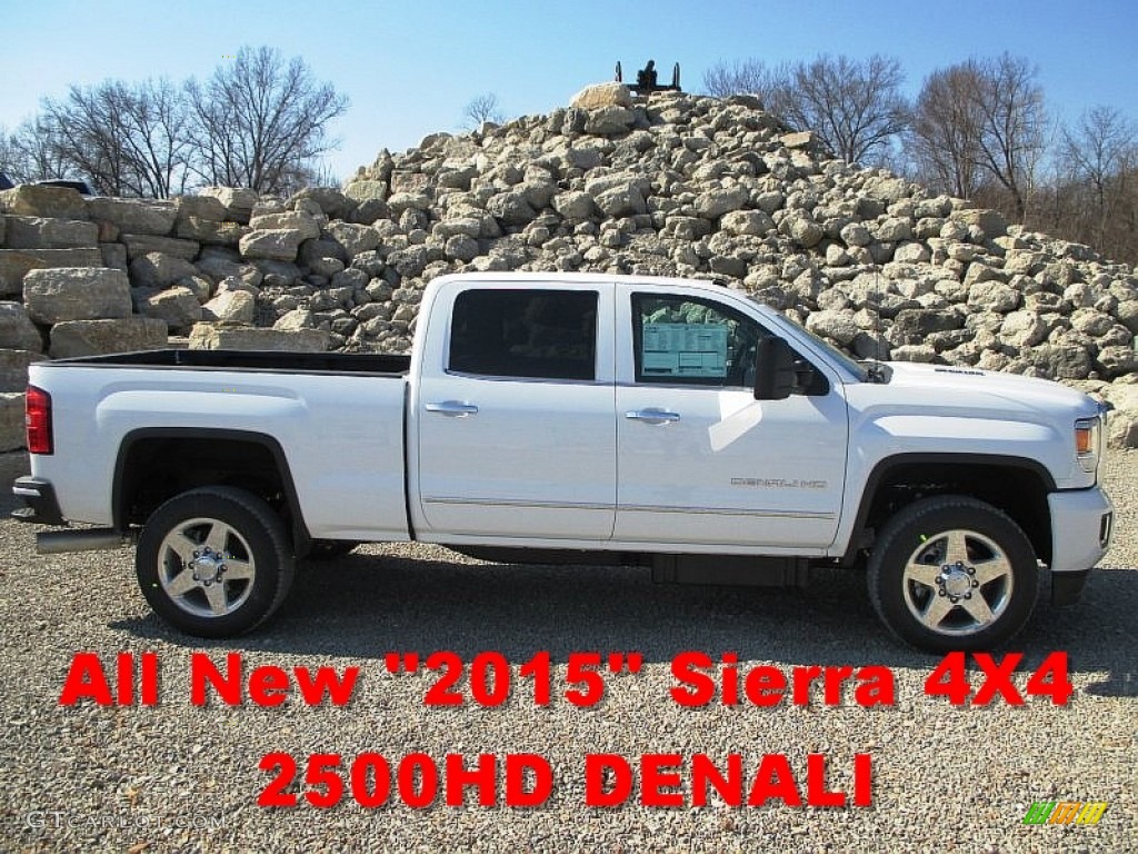 2015 Sierra 2500HD Denali Crew Cab 4x4 - Summit White / Cocoa/Dune photo #1