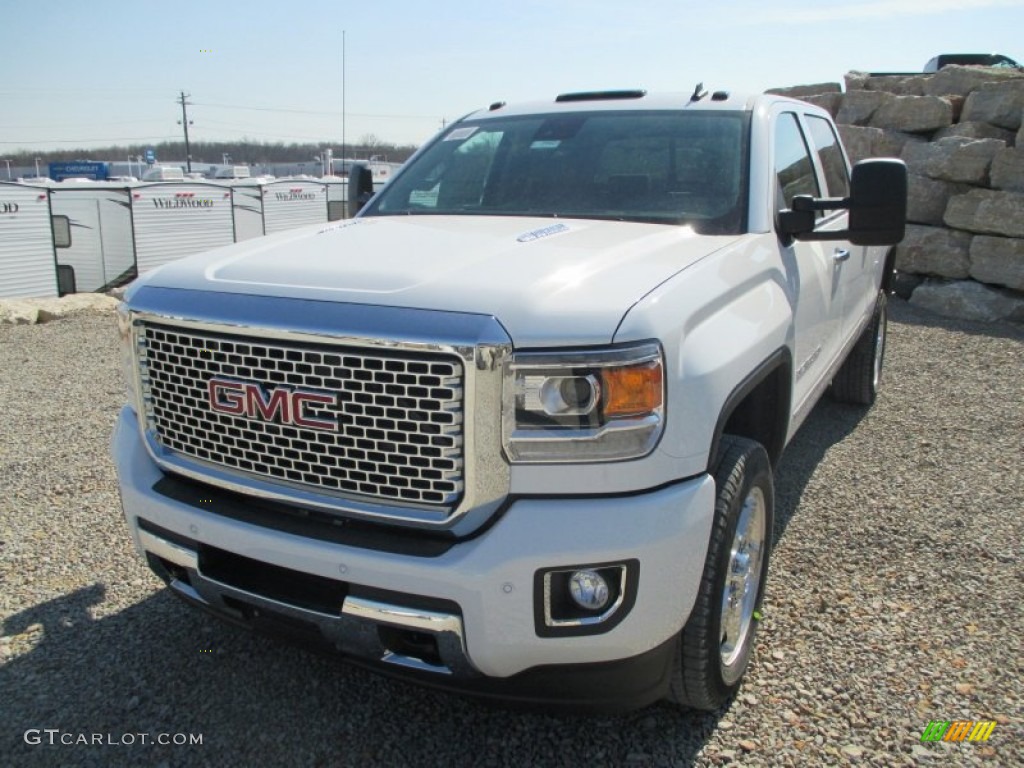 2015 Sierra 2500HD Denali Crew Cab 4x4 - Summit White / Cocoa/Dune photo #3