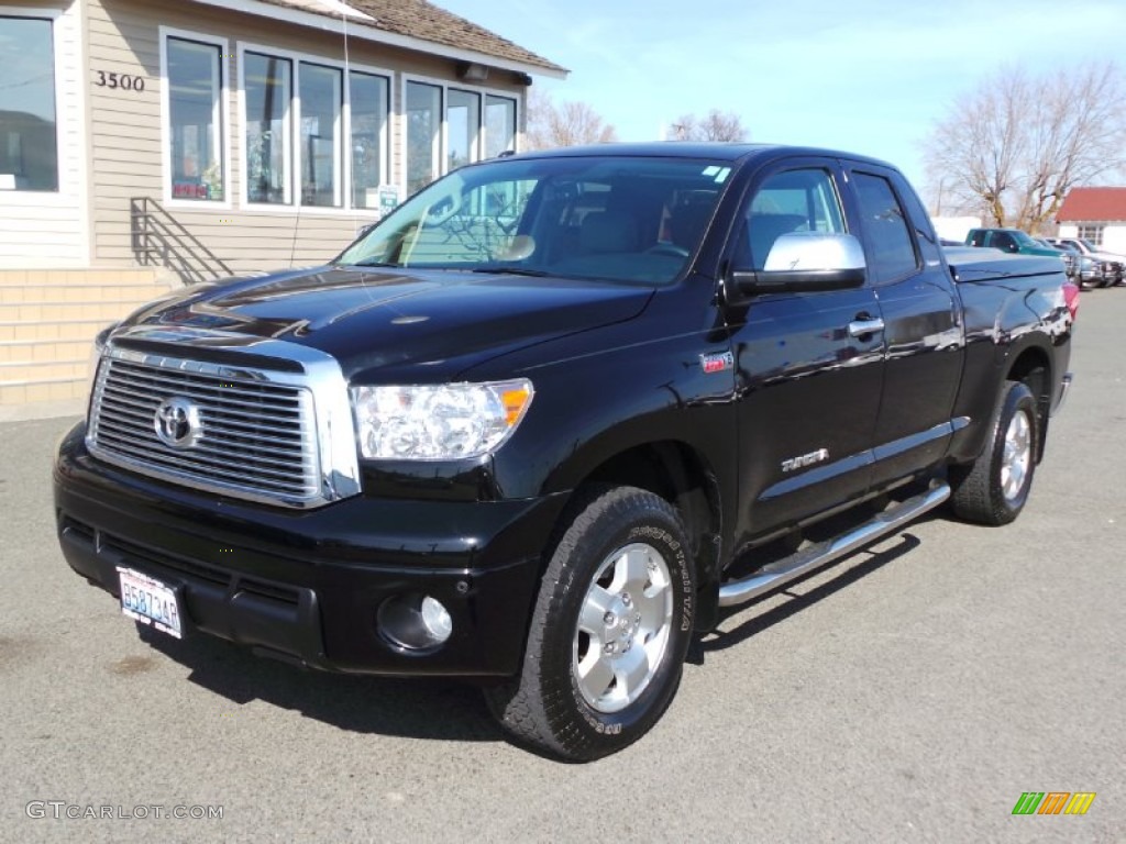 2011 Tundra Limited Double Cab 4x4 - Black / Graphite Gray photo #9