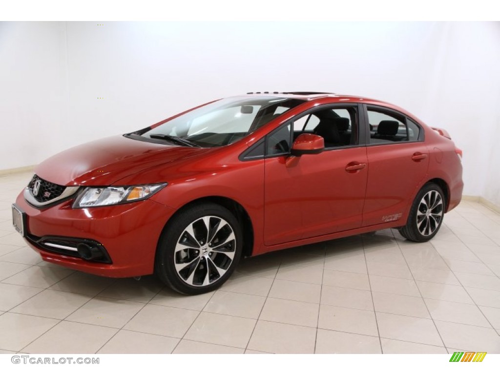 2013 Civic Si Sedan - Sunburst Orange Pearl / Black photo #3