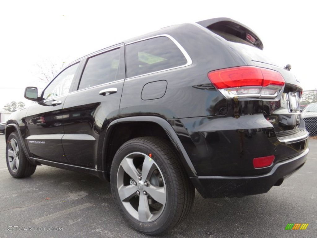 2014 Grand Cherokee Overland - Brilliant Black Crystal Pearl / Overland Vesuvio Indigo Blue/Jeep Brown photo #2