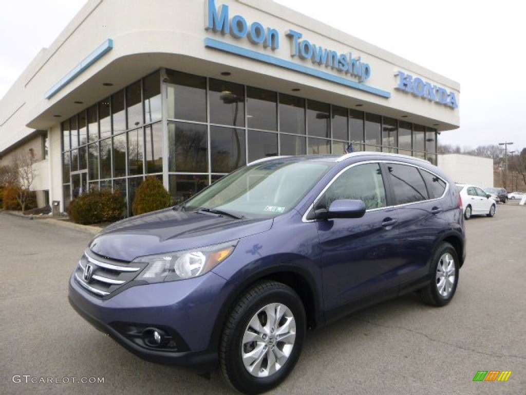 2012 CR-V EX-L 4WD - Twilight Blue Metallic / Gray photo #1