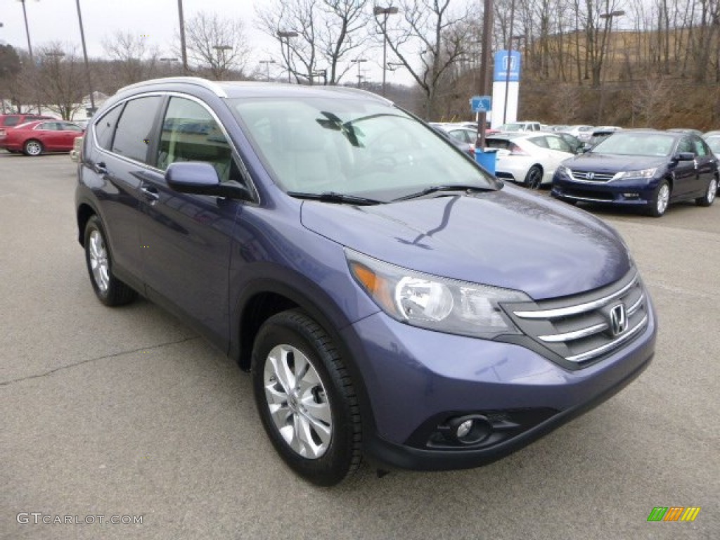 2012 CR-V EX-L 4WD - Twilight Blue Metallic / Gray photo #7