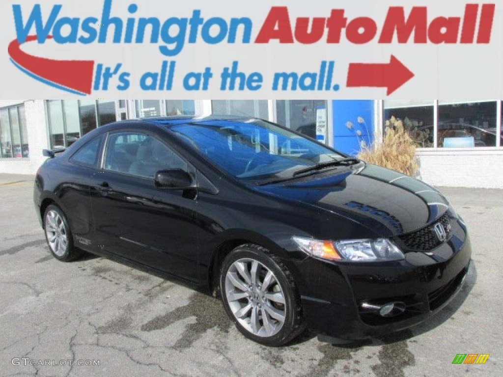 2009 Civic Si Coupe - Crystal Black Pearl / Black photo #1