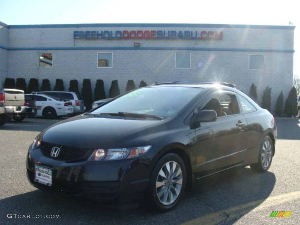 2010 Civic EX Coupe - Crystal Black Pearl / Black photo #1