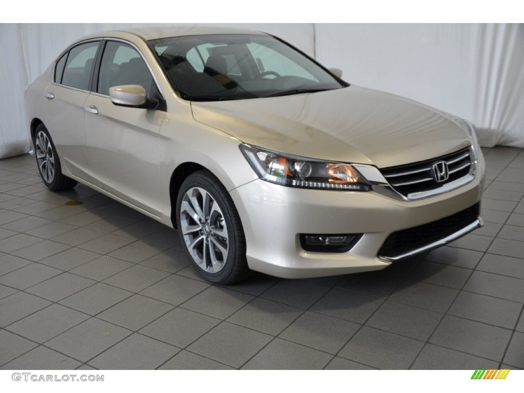 2014 Accord Sport Sedan - Champagne Frost Pearl / Black photo #1