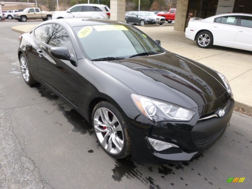 2013 Genesis Coupe 3.8 R-Spec - Black Noir Pearl / Red Leather/Red Cloth photo #2