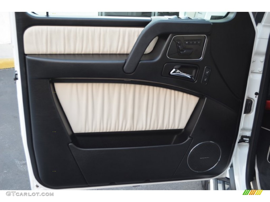 2014 Mercedes-Benz G 63 AMG designo Porcelain/Black Door Panel Photo #91923490