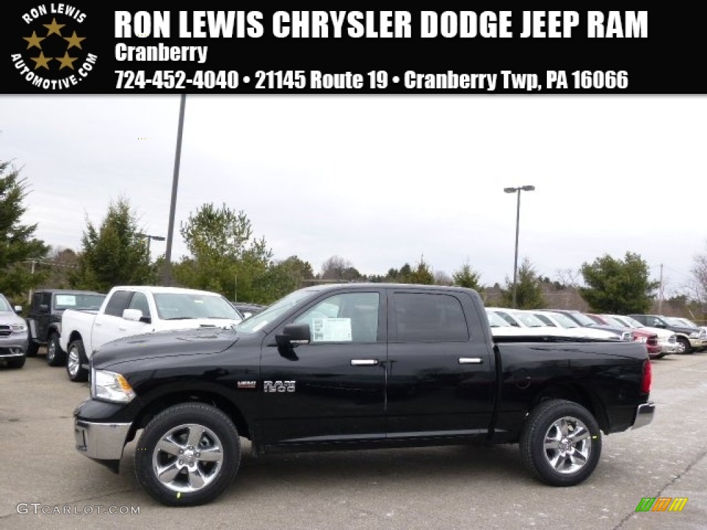 2014 1500 SLT Crew Cab 4x4 - Black / Black/Diesel Gray photo #1