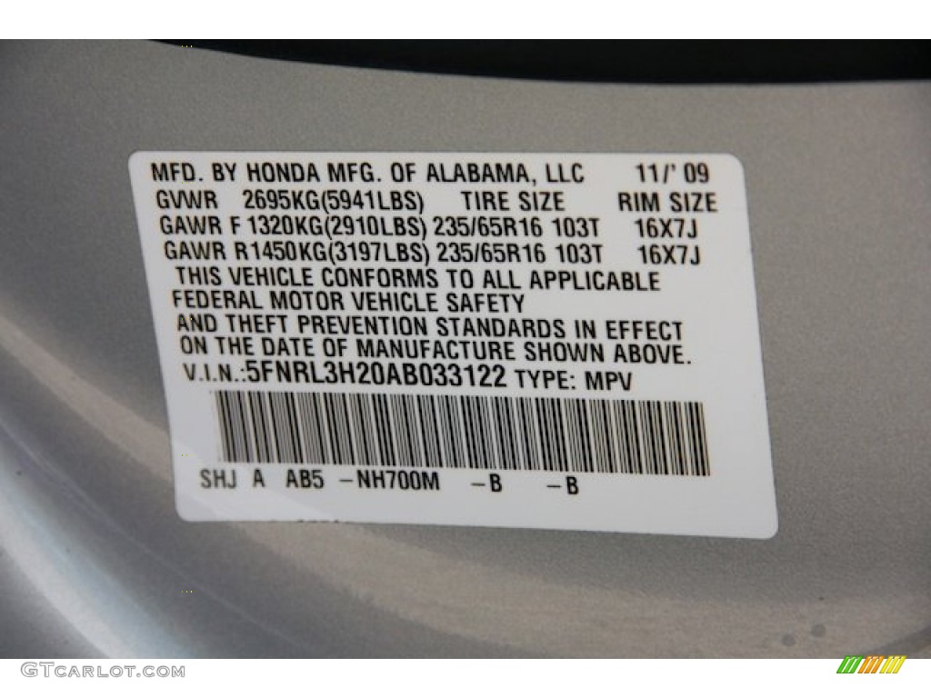 2010 Odyssey LX - Alabaster Silver Metallic / Gray photo #34