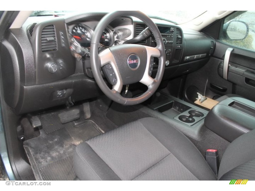 Ebony Interior 2010 GMC Sierra 1500 SLE Crew Cab Photo #91935653