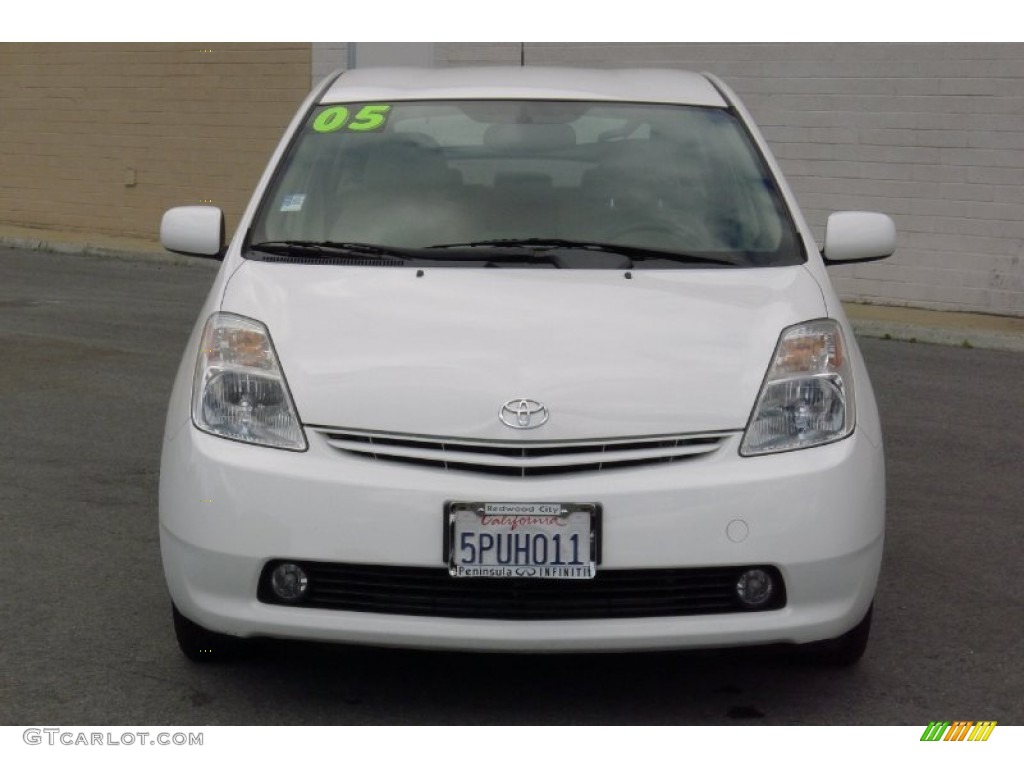 2005 Prius Hybrid - Super White / Ivory/Brown photo #4