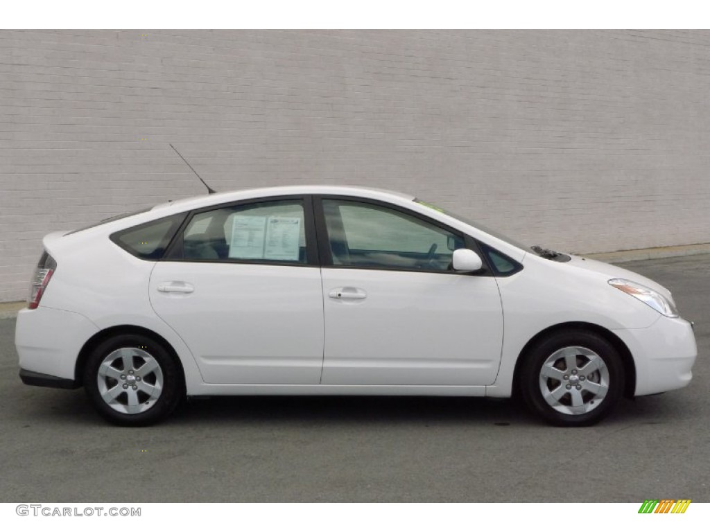 2005 Prius Hybrid - Super White / Ivory/Brown photo #5
