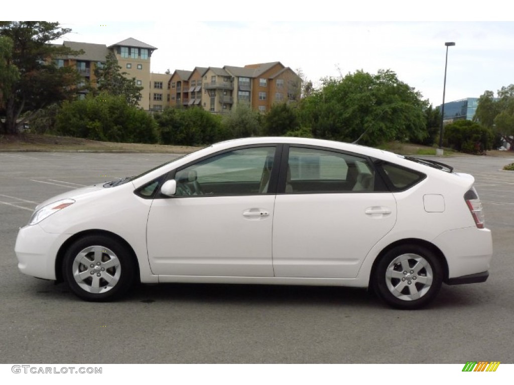 2005 Prius Hybrid - Super White / Ivory/Brown photo #9