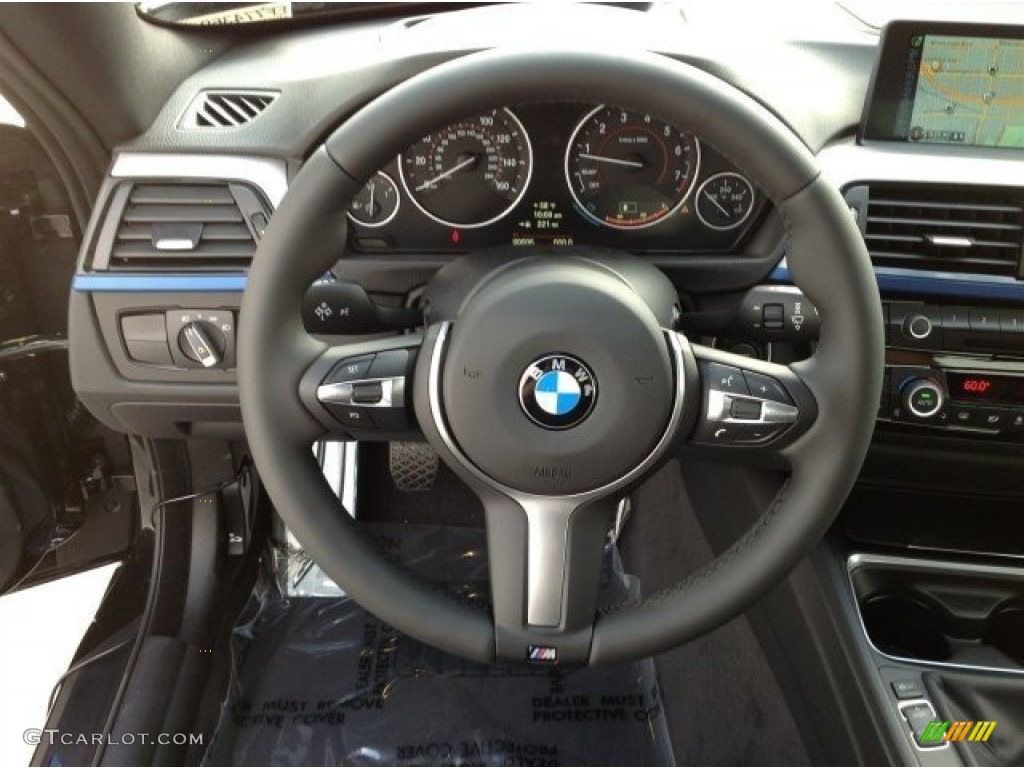 2014 BMW 4 Series 435i Coupe Black Steering Wheel Photo #91945616