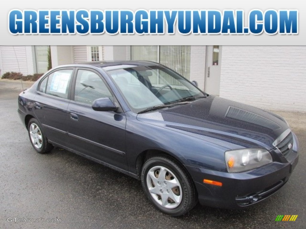 2005 Elantra GLS Sedan - Moonlit Blue / Gray photo #1