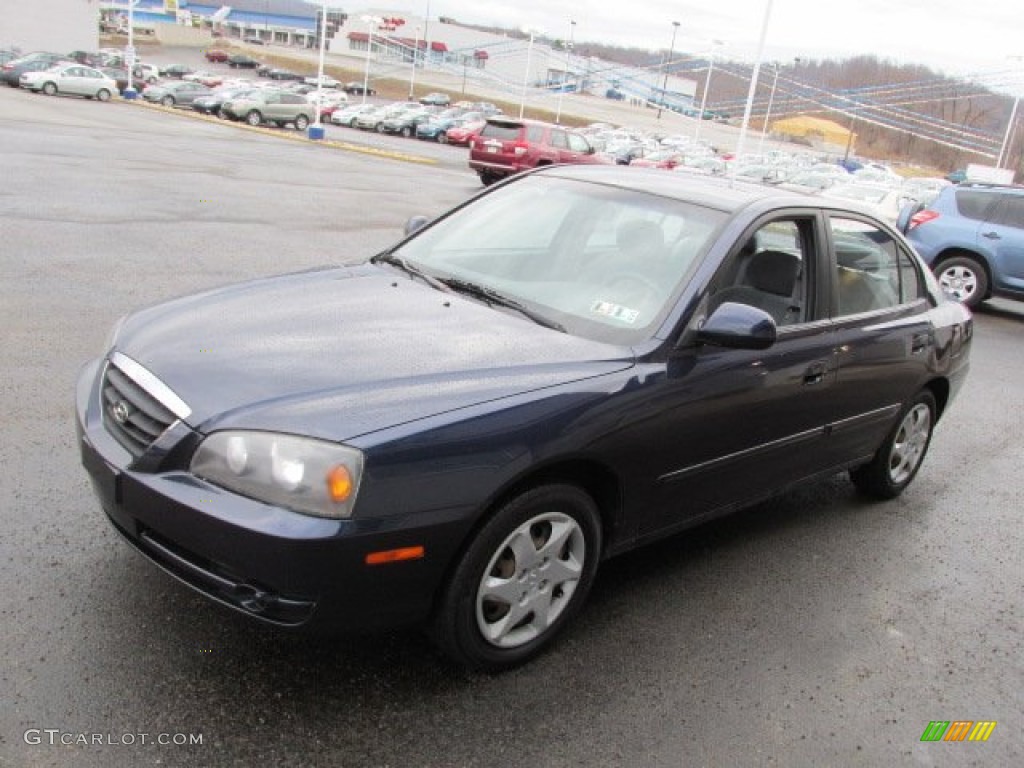 2005 Elantra GLS Sedan - Moonlit Blue / Gray photo #5