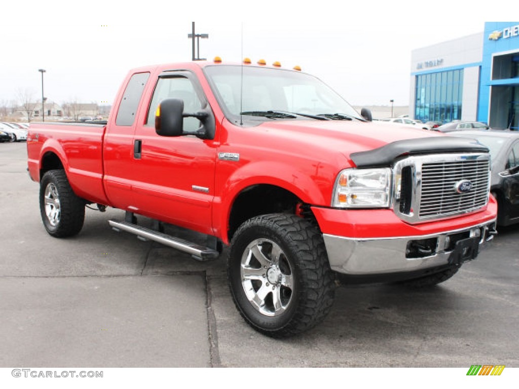 2007 F250 Super Duty Lariat SuperCab 4x4 - Red Clearcoat / Medium Flint photo #2