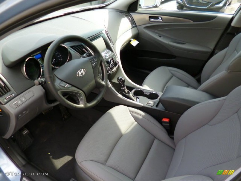 Gray Interior 2014 Hyundai Sonata Hybrid Limited Photo #91956707