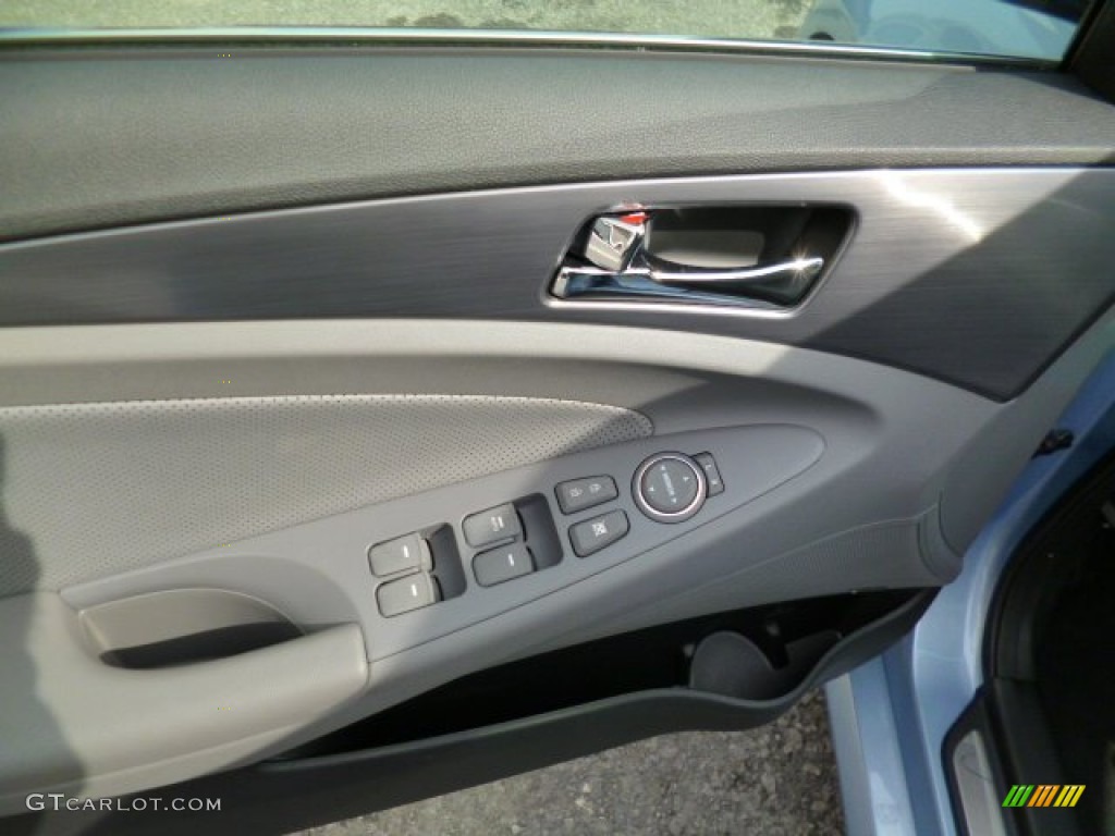 2014 Sonata Hybrid Limited - Blue Sky Metallic / Gray photo #17