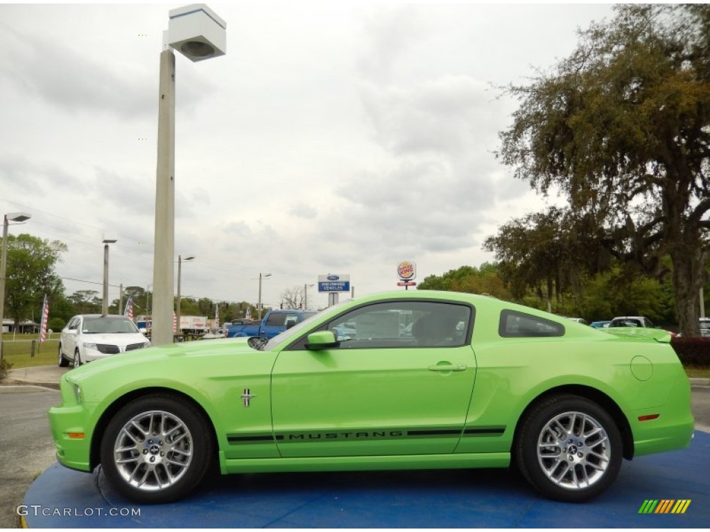 2014 Mustang V6 Premium Coupe - Gotta Have it Green / Charcoal Black photo #2