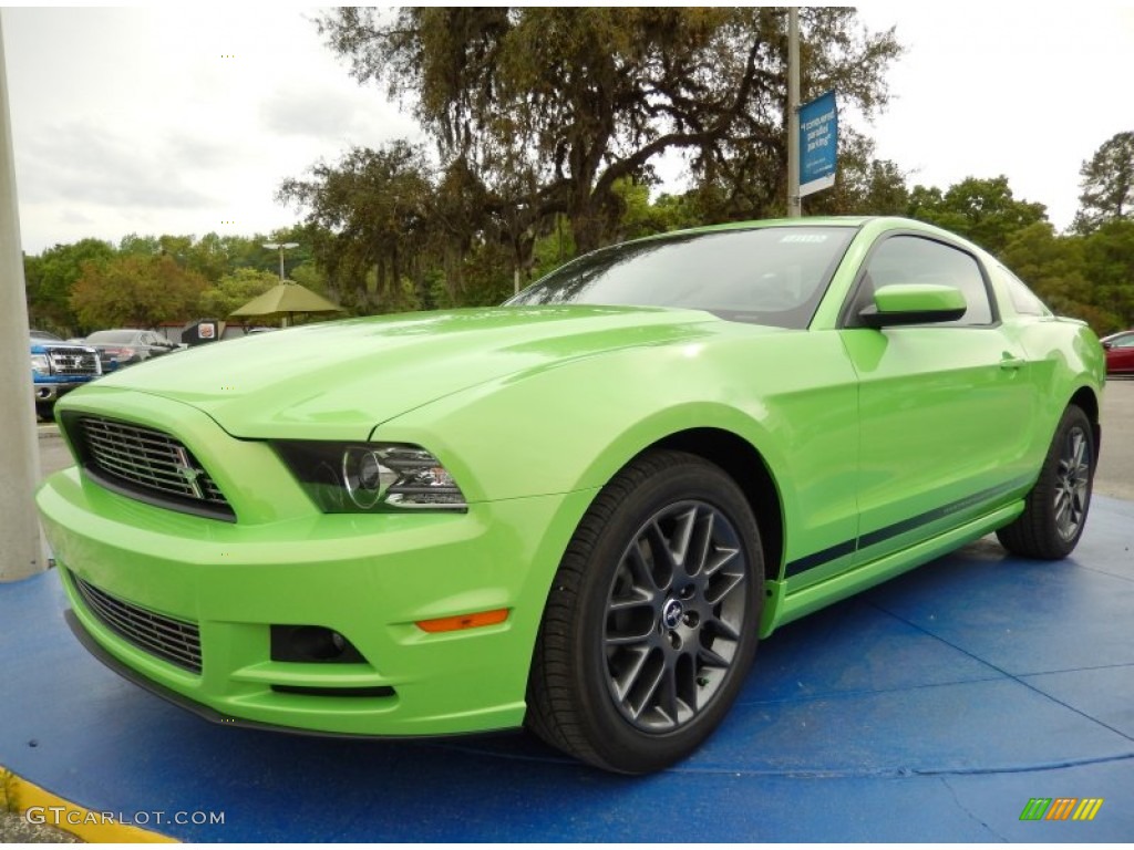 2014 Mustang V6 Premium Coupe - Gotta Have it Green / Charcoal Black photo #1
