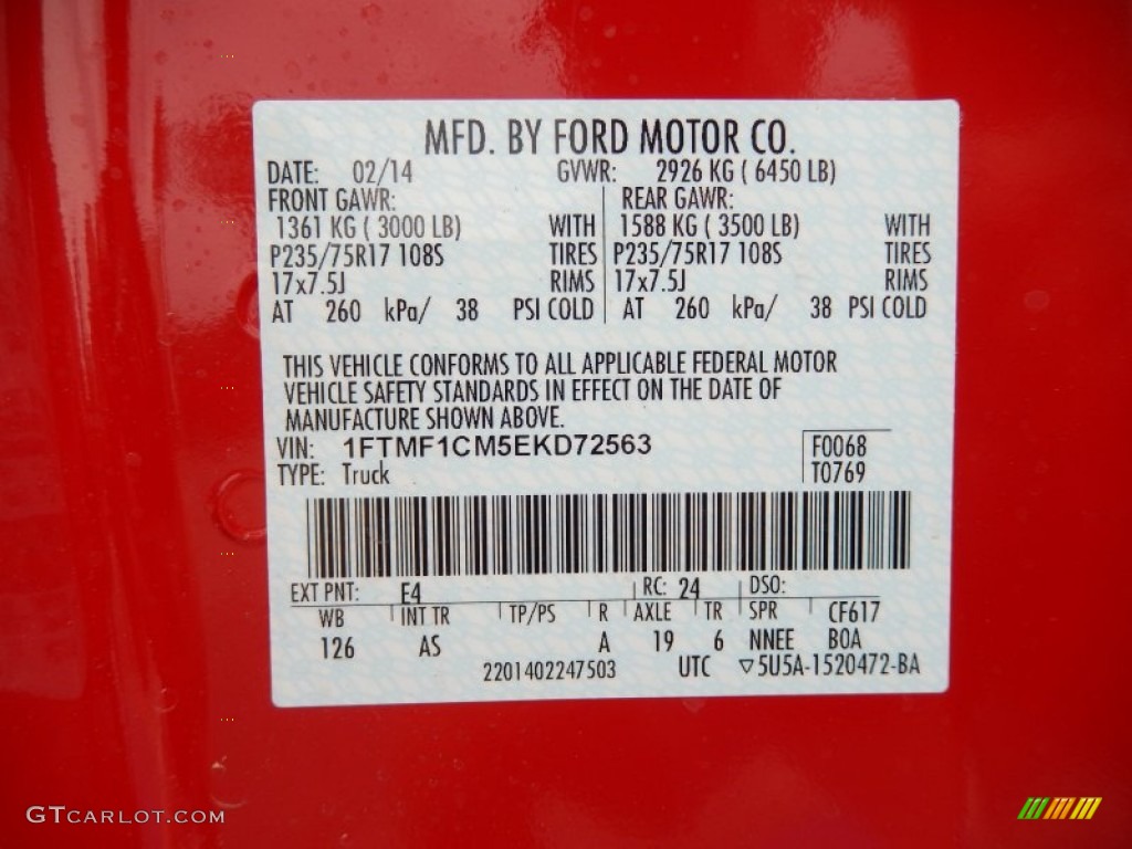 2014 F150 XL Regular Cab - Vermillion Red / Steel Grey photo #11