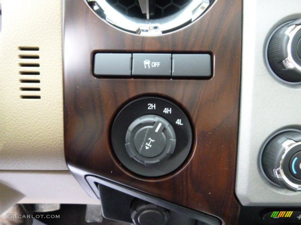 2014 F350 Super Duty Lariat Crew Cab 4x4 - Ruby Red Metallic / Adobe photo #16