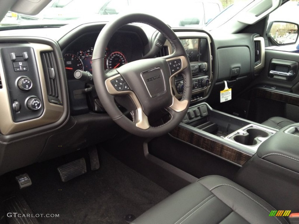 Jet Black Interior 2015 GMC Sierra 2500HD Denali Crew Cab 4x4 Photo #91963094