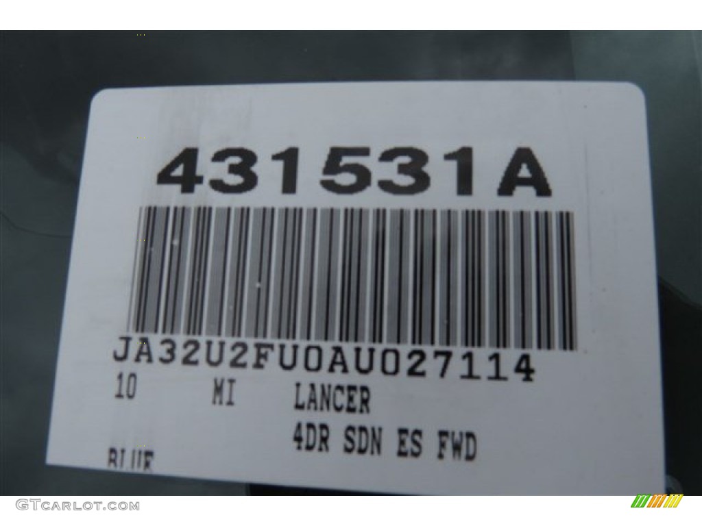 2010 Lancer ES - Octane Blue Metallic / Black photo #19