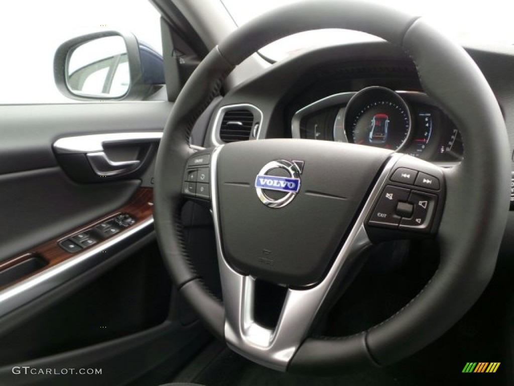 2015 Volvo S60 T5 Drive-E Off-Black Steering Wheel Photo #91987965