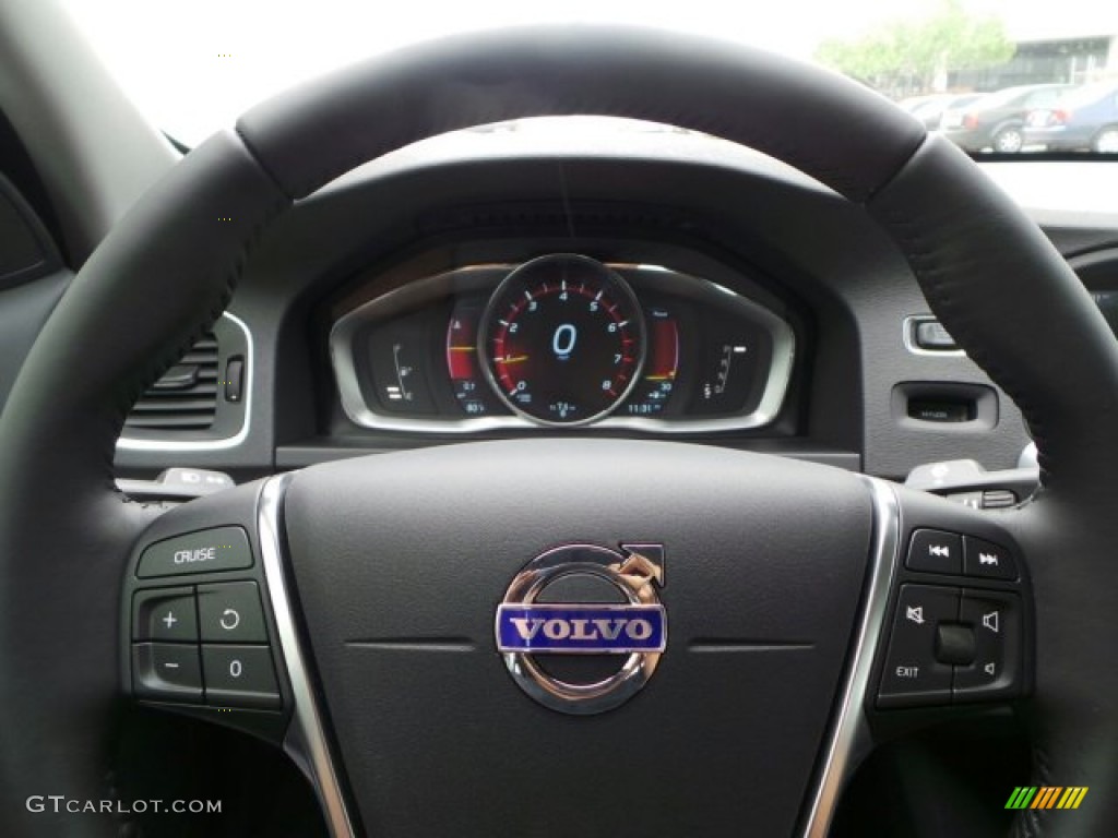2015 Volvo S60 T5 Drive-E Off-Black Steering Wheel Photo #91988433
