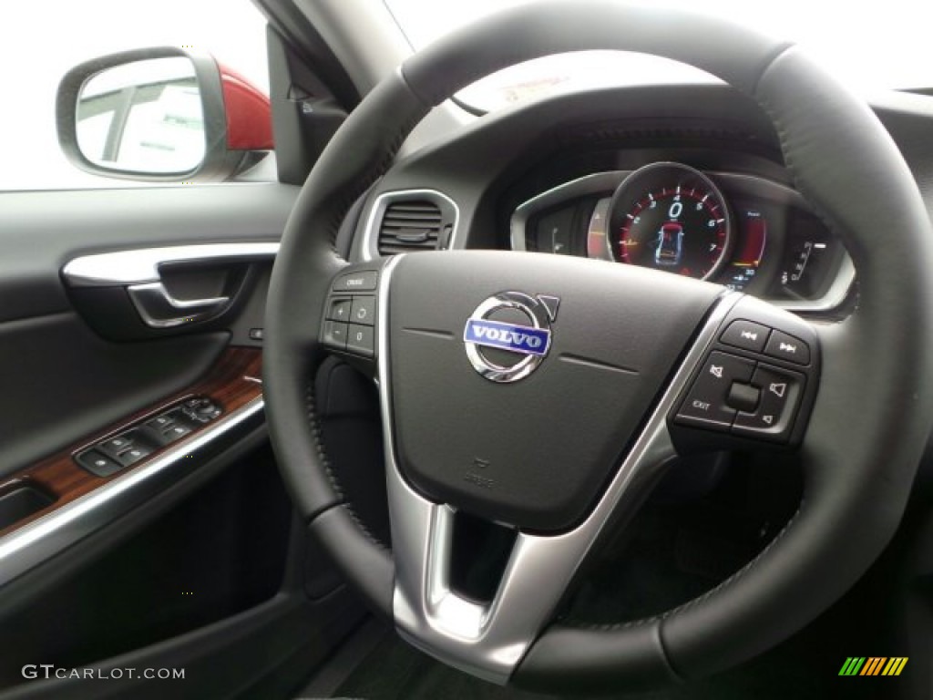 2015 Volvo S60 T5 Drive-E Off-Black Steering Wheel Photo #91988536