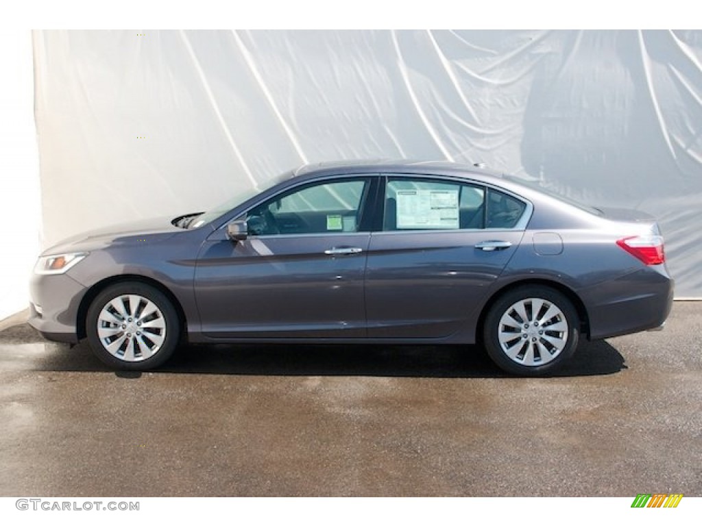 2014 Accord EX-L V6 Sedan - Modern Steel Metallic / Black photo #4