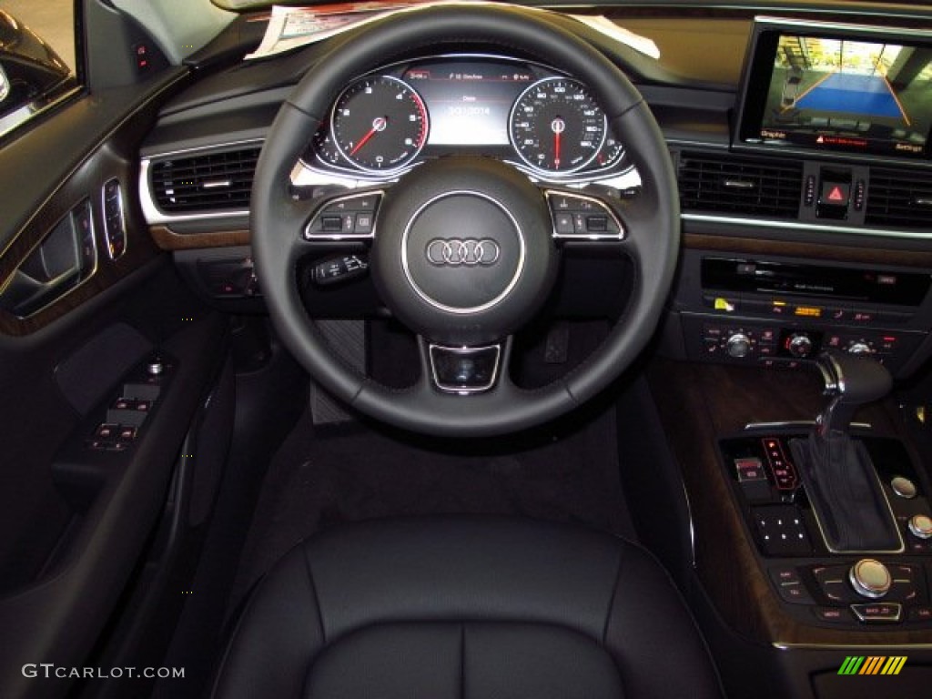 2014 Audi A7 3.0 TDI quattro Premium Plus Black Dashboard Photo #92009117